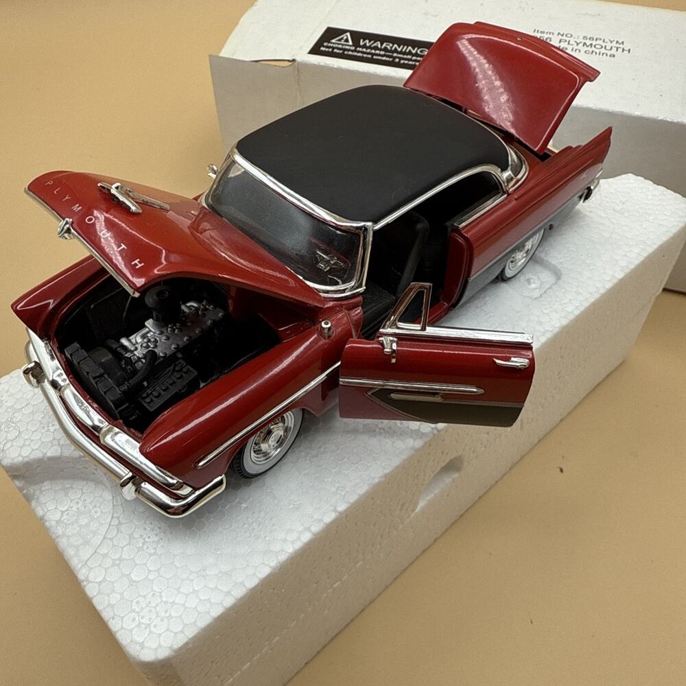 Signature Models 1956 Plymouth Red & Black Hardtop Diecast Model Car 1:32 56PLYM